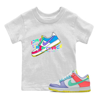 Dunk Easter Candy Sneaker Match Tees Warping Space Sneaker Tees Nike Easter Sneaker Release Tees Kids Shirts White 1
