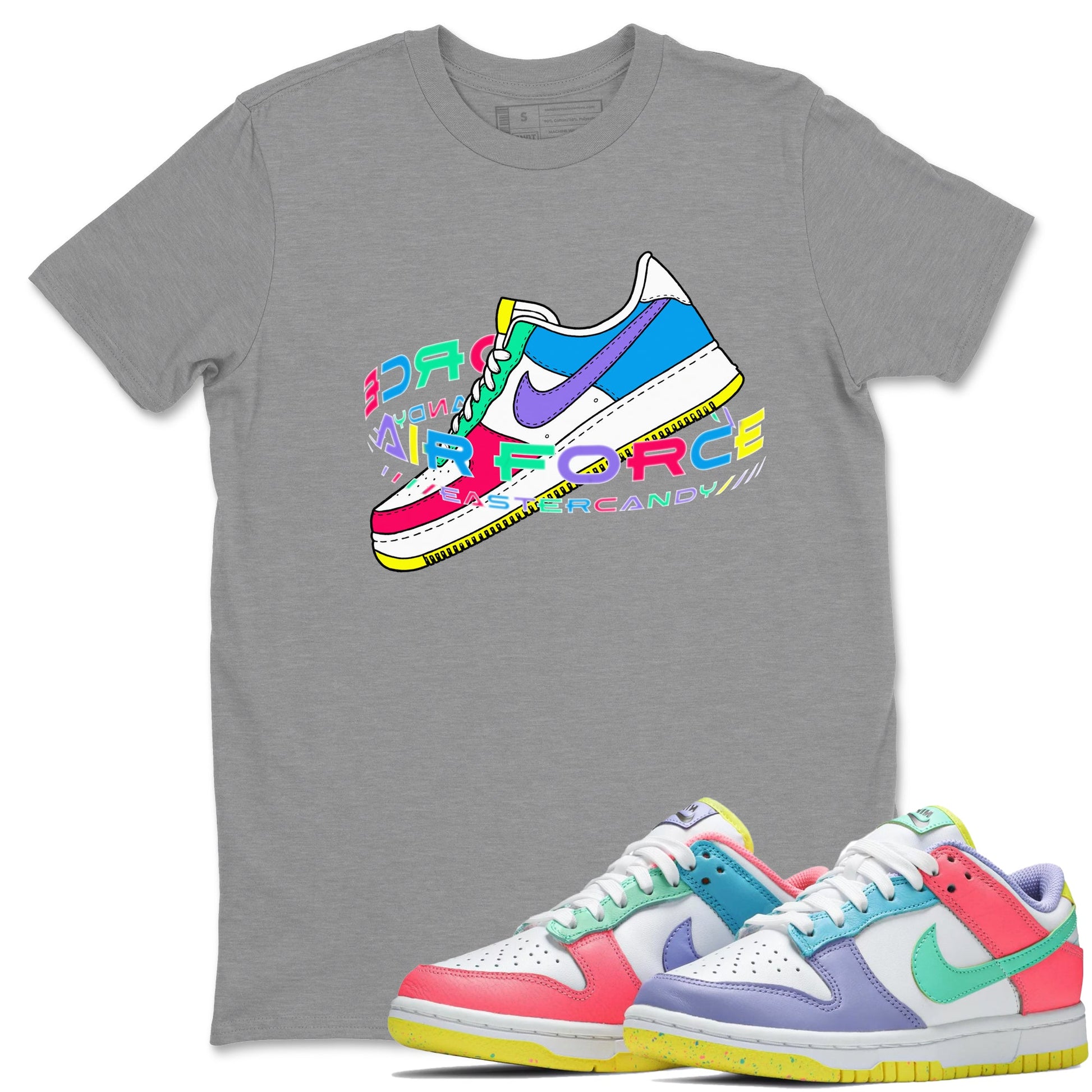 Dunk Easter Candy Sneaker Match Tees Warping Space Sneaker Tees Nike Easter Sneaker Release Tees Unisex Shirts Heather Grey 1