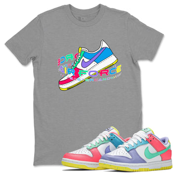 Dunk Easter Candy Sneaker Match Tees Warping Space Sneaker Tees Nike Easter Sneaker Release Tees Unisex Shirts Heather Grey 1