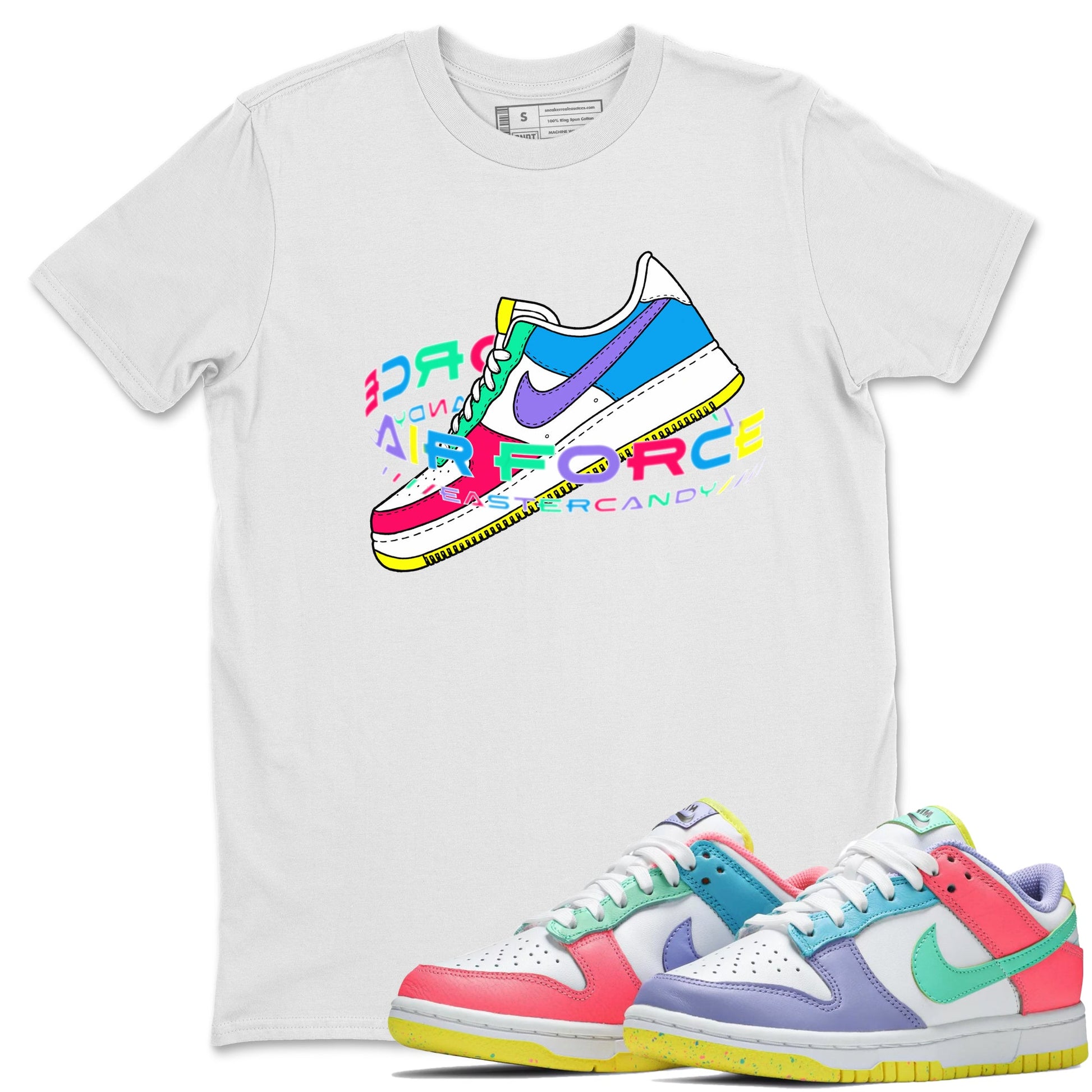 Dunk Easter Candy Sneaker Match Tees Warping Space Sneaker Tees Nike Easter Sneaker Release Tees Unisex Shirts White 1