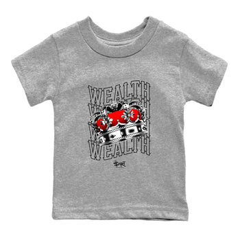 Air Jordan 1 Retro High OG Satin Bred shirt to match jordans Wealth sneaker release tees Air Jordan 1 Satin Bred SNRT Sneaker Tees Baby Toddler Heather Grey 2 T-Shirt