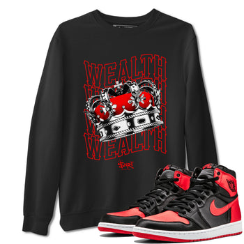 Air Jordan 1 Retro High OG Satin Bred shirt to match jordans Wealth sneaker release tees Air Jordan 1 Satin Bred SNRT Sneaker Tees Unisex Streetwear Clothing Black 1 T-Shirt
