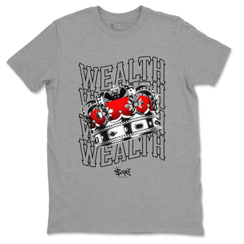 Air Jordan 1 Retro High OG Satin Bred shirt to match jordans Wealth sneaker release tees Air Jordan 1 Satin Bred SNRT Sneaker Tees Unisex Streetwear Clothing Heather Grey 2 T-Shirt