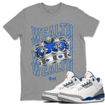 Air Jordan 3 Wizards Wealth Crew Neck Sneaker Tees Air Jordan 3 True Blue Sneaker T-Shirts Size Chart