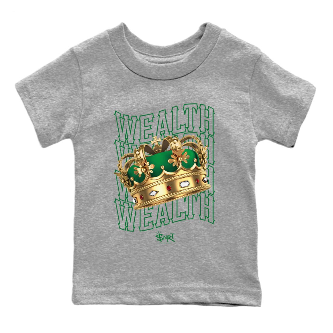Air Jordan 4 Pine Green Sneaker Match Tees Wealth Sneaker Tees Jordan Retro 4 Pine Green Sneaker Release Tees Kids Shirts Heather Grey 2