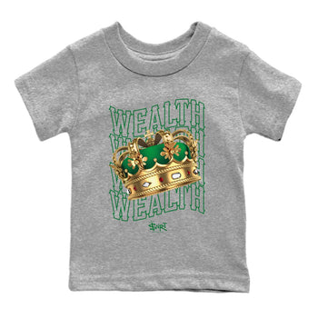 Air Jordan 4 Pine Green Sneaker Match Tees Wealth Sneaker Tees Jordan Retro 4 Pine Green Sneaker Release Tees Kids Shirts Heather Grey 2