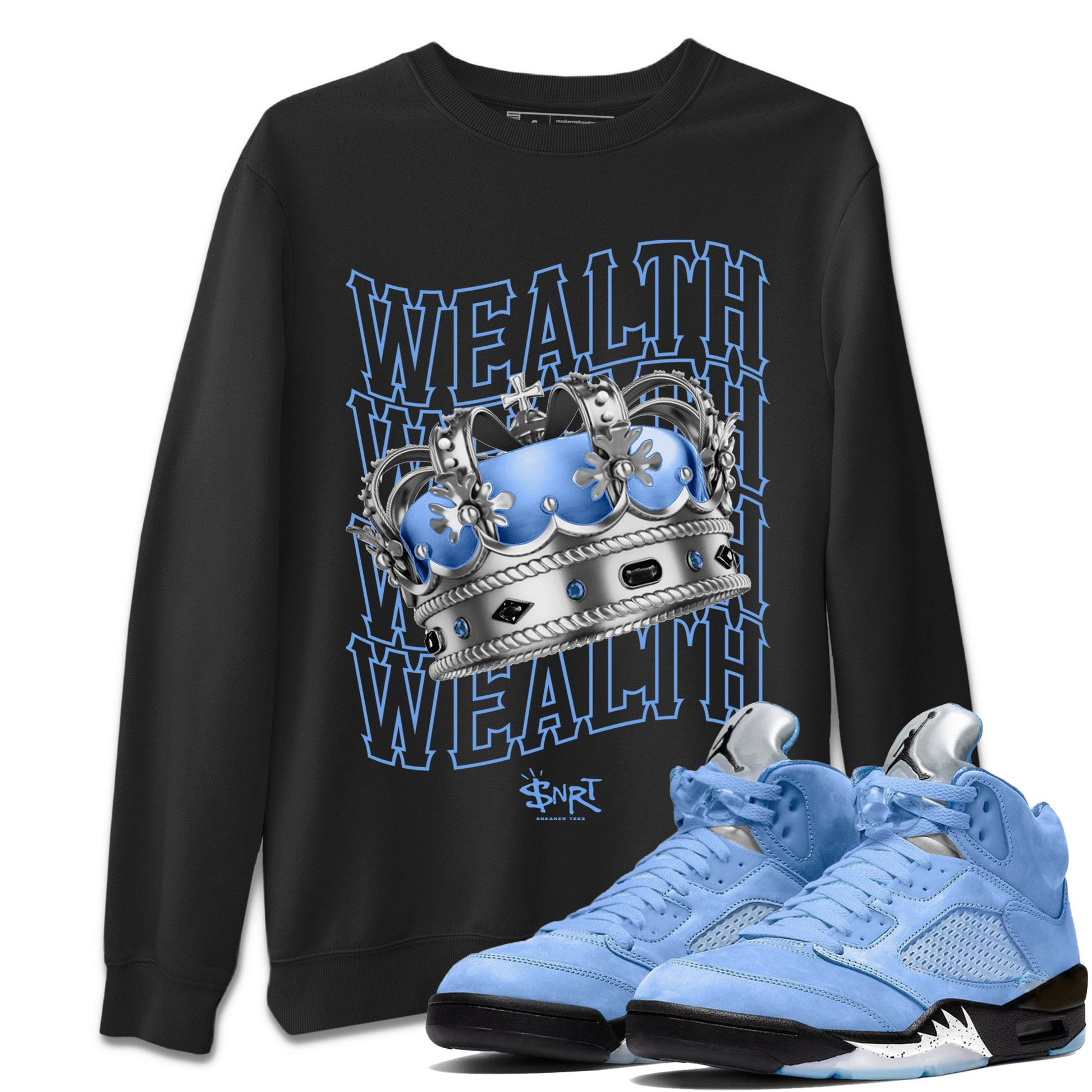Jordan 5 UNC Jordan Shirts Wealth Sneaker Tees Air Jordan 5 UNC SNRT Sneaker Tees Unisex Shirts Black 1