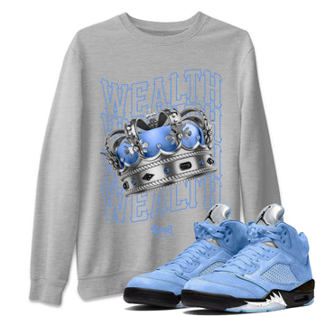 Jordan 5 UNC Jordan Shirts Wealth Sneaker Tees Air Jordan 5 UNC SNRT Sneaker Tees Unisex Shirts Heather Grey 1