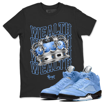 Jordan 5 UNC Jordan Shirts Wealth Sneaker Tees Air Jordan 5 UNC SNRT Sneaker Tees Unisex Shirts Black 1