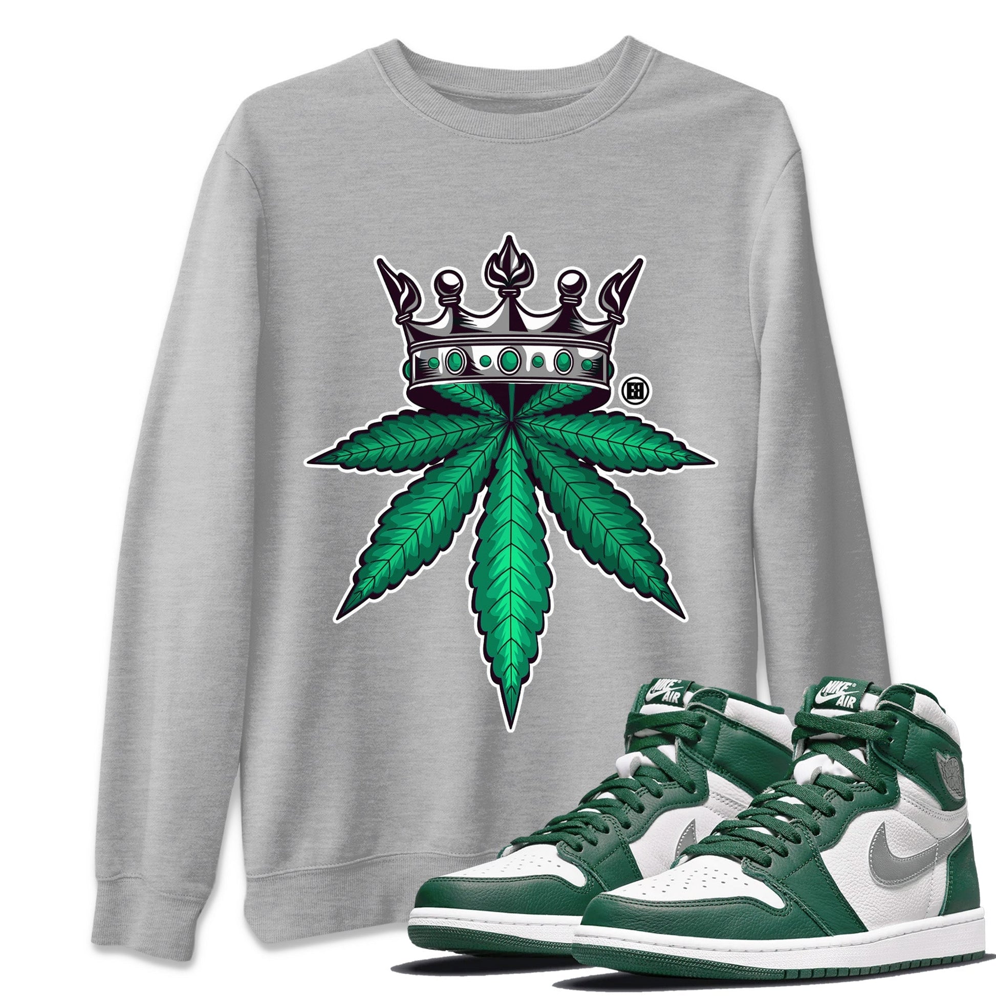 Jordan 1 Gorge Green Sneaker Match Tees Weed Crown Sneaker Tees Jordan 1 Gorge Green Sneaker Release Tees Unisex Shirts