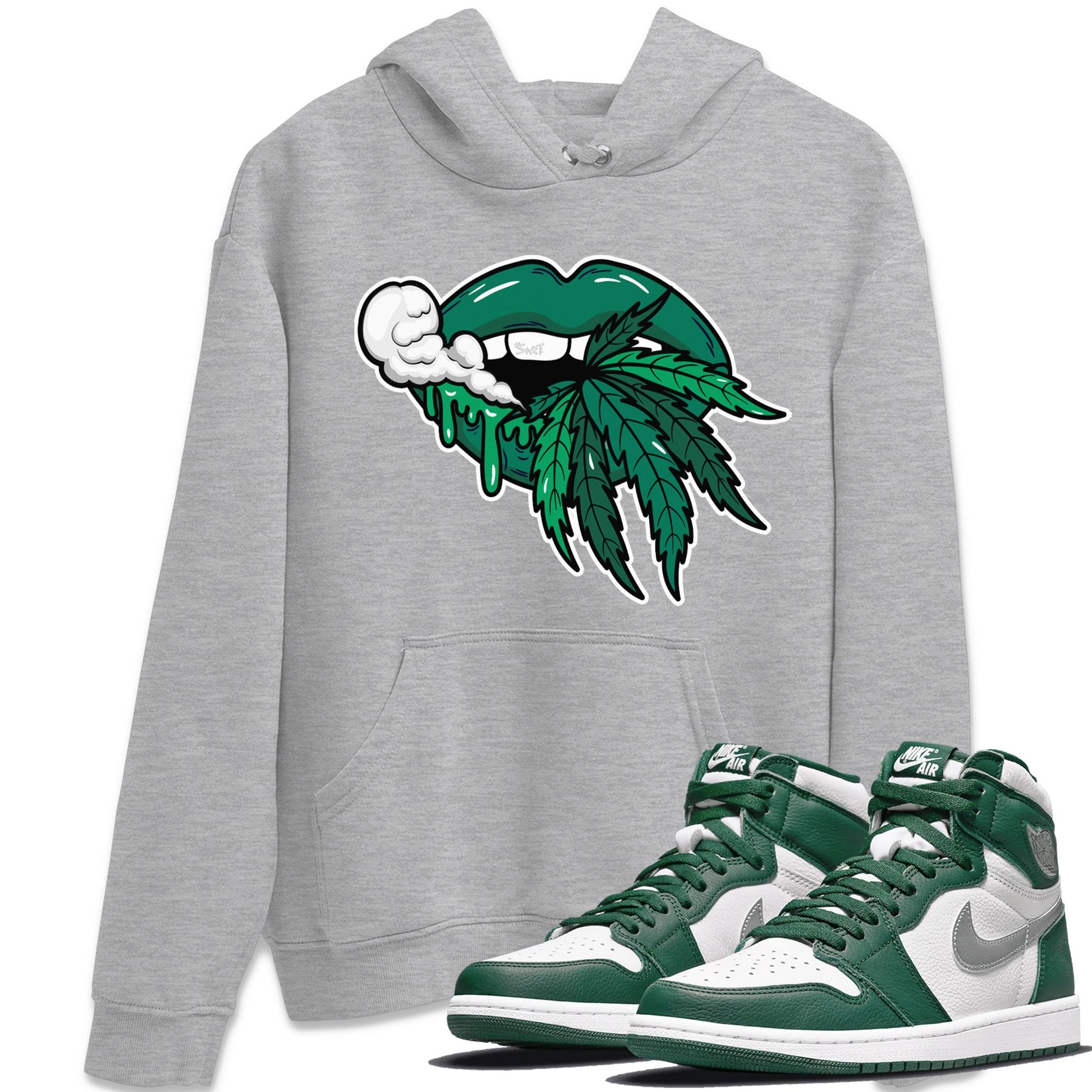 Jordan 1 Gorge Green Sneaker Match Tees Weed Lips Sneaker Tees Jordan 1 Gorge Green Sneaker Release Tees Unisex Shirts