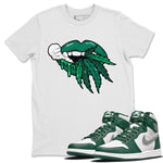 Jordan 1 Gorge Green Sneaker Match Tees Weed Lips Sneaker Tees Jordan 1 Gorge Green Sneaker Release Tees Unisex Shirts