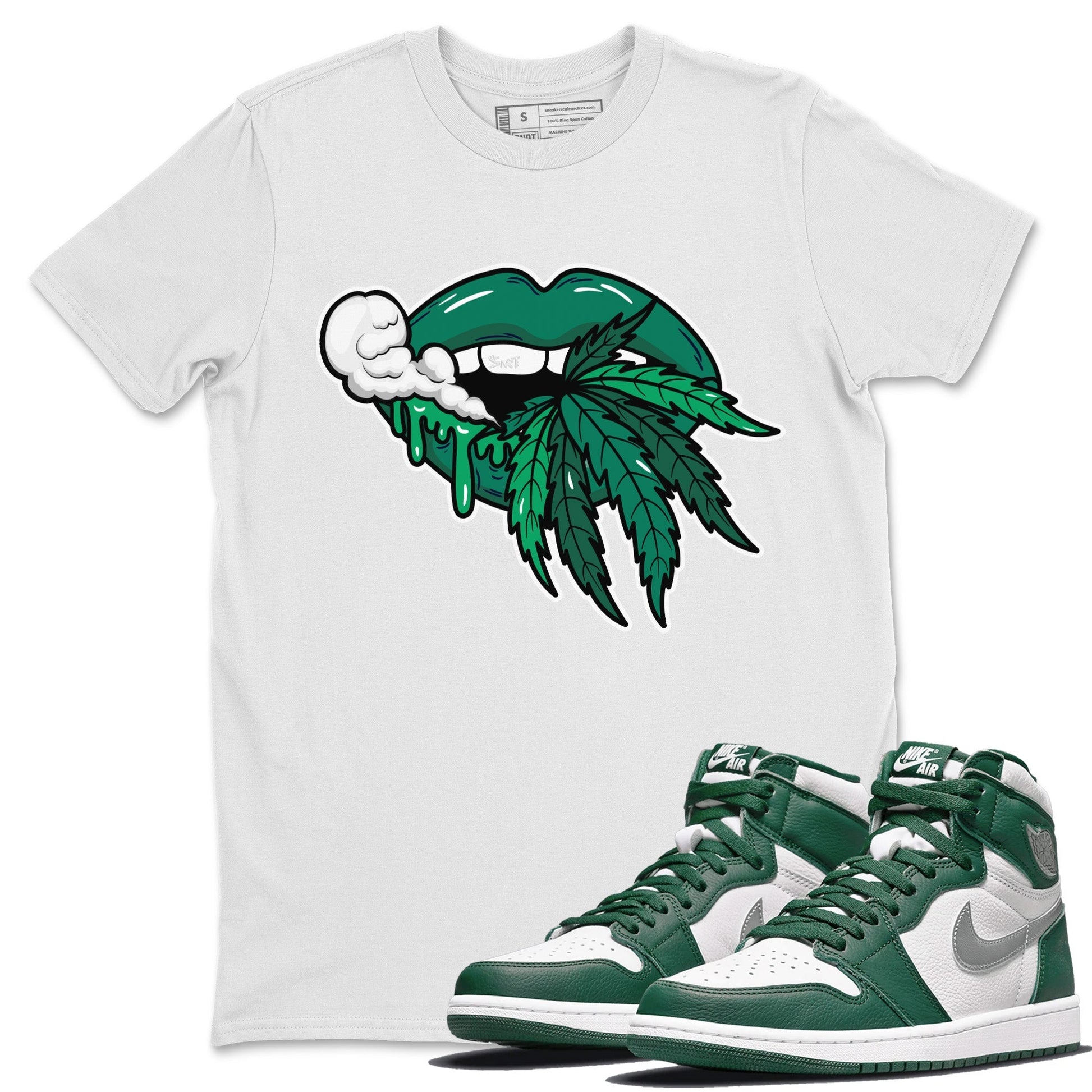 Jordan 1 Gorge Green Sneaker Match Tees Weed Lips Sneaker Tees Jordan 1 Gorge Green Sneaker Release Tees Unisex Shirts