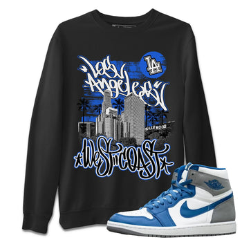 Jordan 1 True Blue Sneaker Match Tees West Coast Sneaker Tees Jordan 1 True Blue Sneaker Release Tees Unisex Shirts