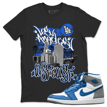 Jordan 1 True Blue Sneaker Match Tees West Coast Sneaker Tees Jordan 1 True Blue Sneaker Release Tees Unisex Shirts