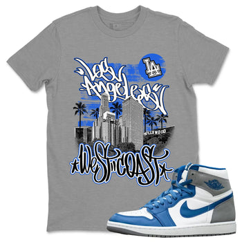 Jordan 1 True Blue Sneaker Match Tees West Coast Sneaker Tees Jordan 1 True Blue Sneaker Release Tees Unisex Shirts
