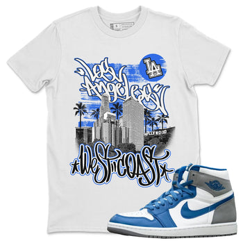 Jordan 1 True Blue Sneaker Match Tees West Coast Sneaker Tees Jordan 1 True Blue Sneaker Release Tees Unisex Shirts