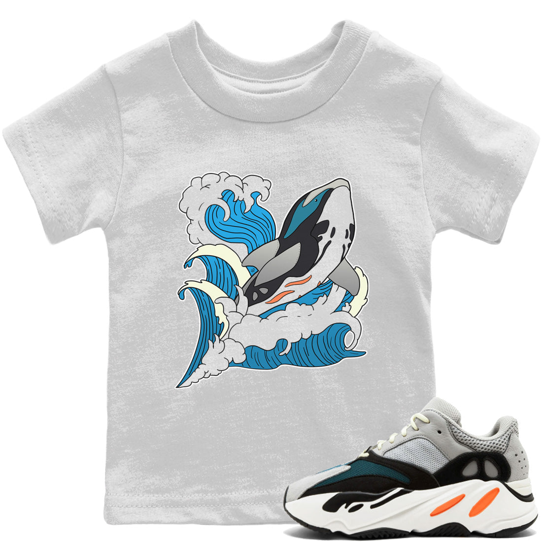 Yeezy 700 Wave Runner Sneaker Match Tees Whale Waves Sneaker Tees Yeezy 700 Wave Runner Sneaker Release Tees Kids Shirts