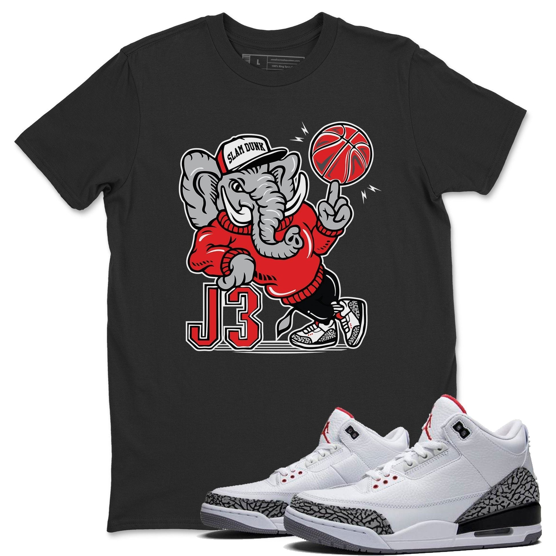 Jordan 3 White Cement Sneaker Match Tees AJ3 Elephant Sneaker Tees Jordan 3 White Cement Sneaker Release Tees Unisex Shirts