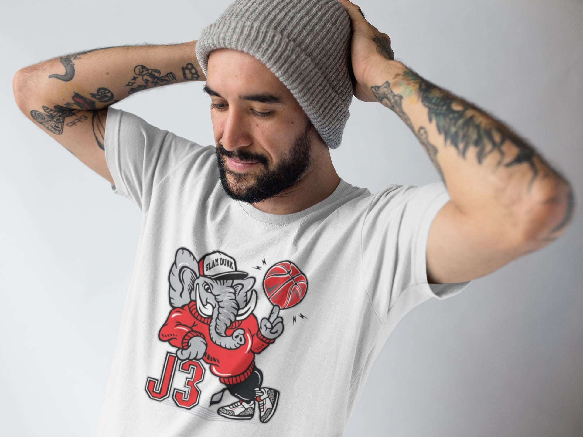 Jordan 3 White Cement Sneaker Match Tees AJ3 Elephant Sneaker Tees Jordan 3 White Cement Sneaker Release Tees Unisex Shirts