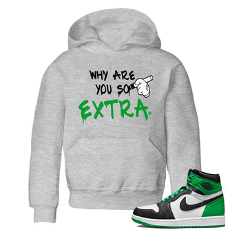 Air Jordan 1 Celtics Sneaker Match Tees Why Are You So Extra Sneaker Tees Air Jordan 1 Retro Celtics Sneaker Release Tees Kids Shirts Heather Grey 1