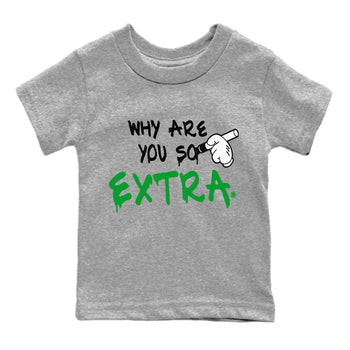 Air Jordan 1 Celtics Sneaker Match Tees Why Are You So Extra Sneaker Tees Air Jordan 1 Retro Celtics Sneaker Release Tees Kids Shirts Heather Grey 2