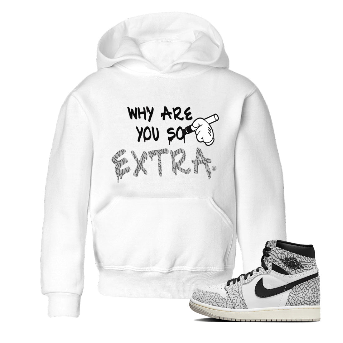 Jordan 1 White Cement Sneaker Match Tees Why Are You So Extra Sneaker Tees Jordan 1 White Cement Sneaker Release Tees Kids Shirts