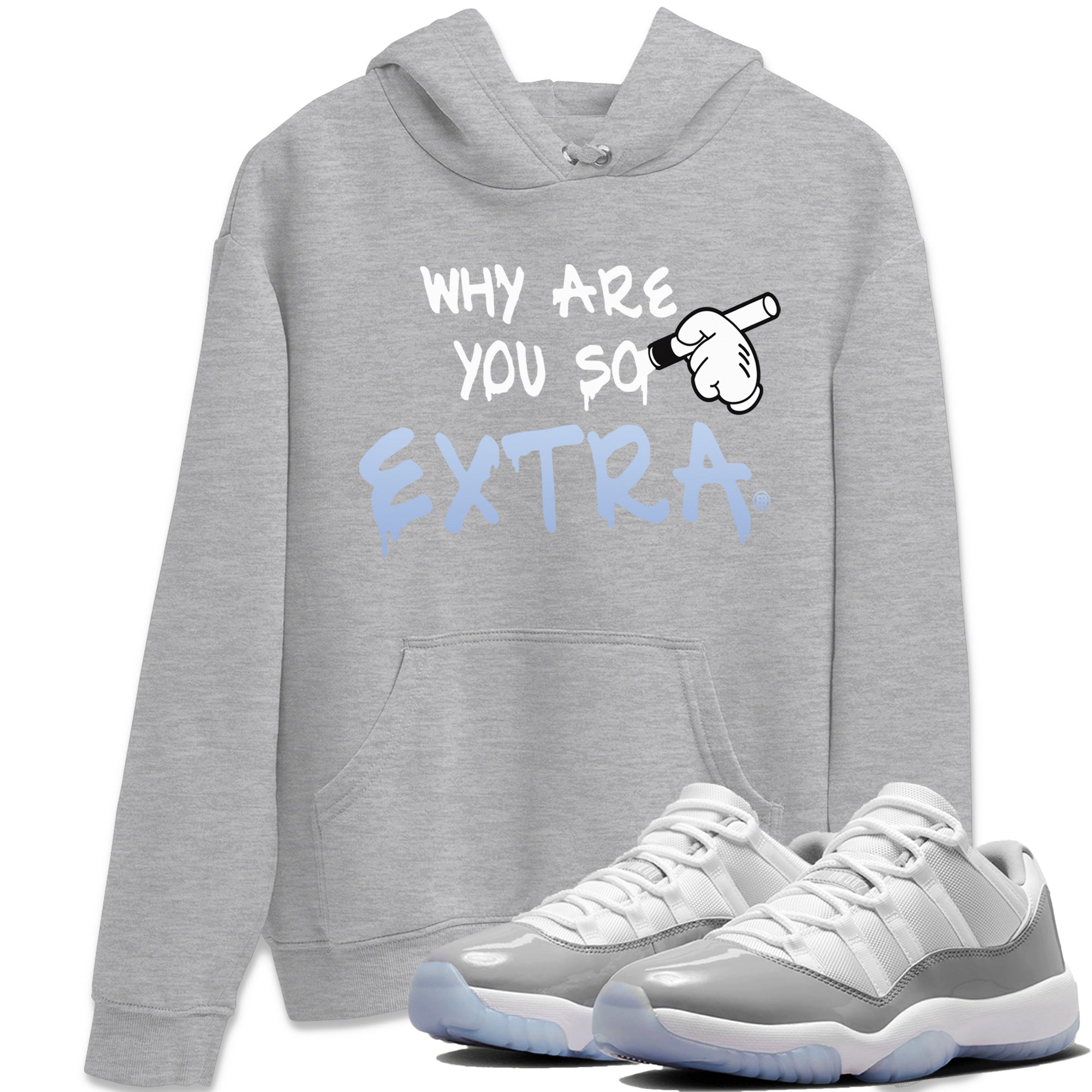 Air Jordan 11 White Cement Sneaker Match Tees Why Are You So Extra Sneaker Tees Jordan 11 Retro White Cement Sneaker Release Tees Unisex Shirts Heather Grey 1