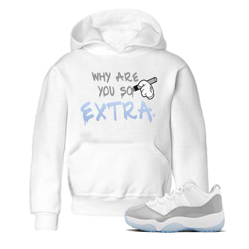 Air Jordan 11 White Cement Sneaker Match Tees Why Are You So Extra Sneaker Tees Jordan 11 Retro White Cement Sneaker Release Tees Kids Shirts White 1