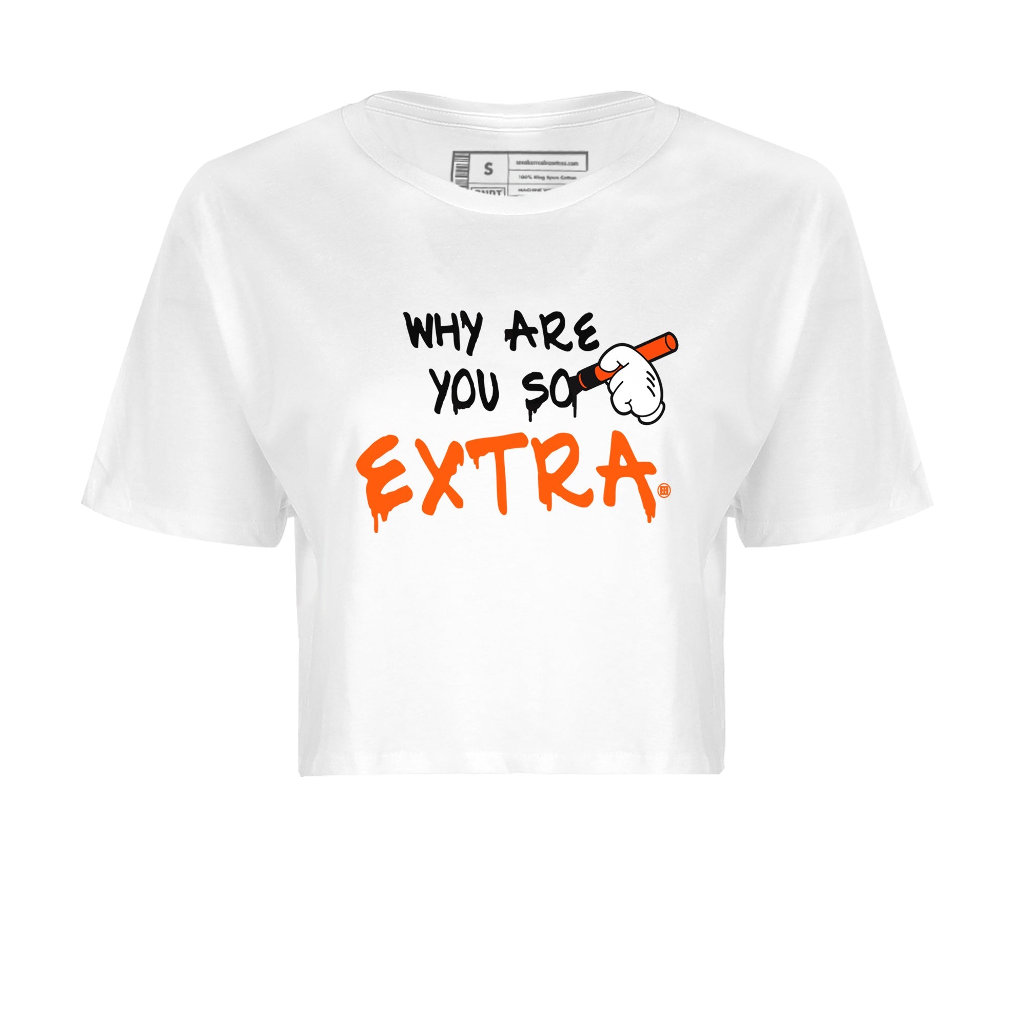 Air Jordan 12 Brilliant Orange Sneaker Match Tees Why Are You So Extra Sneaker Tees 12s Brilliant Orange T-Shirt Women's Shirts White 2