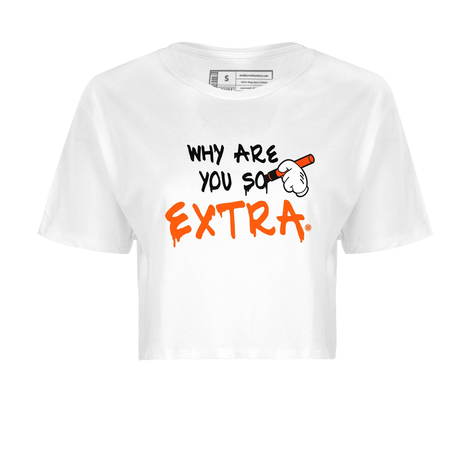 Air Jordan 12 Brilliant Orange Sneaker Match Tees Why Are You So Extra Sneaker Tees 12s Brilliant Orange T-Shirt Women's Shirts White 2