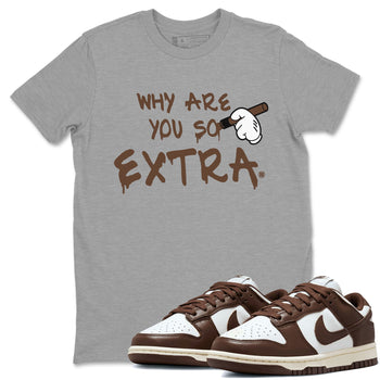 Dunk Low WMNS Cacao Wow sneaker shirt to match jordans Why Are You So Extra sneaker tees Dunk Cacao Wow SNRT Sneaker Tees Crew Neck Unisex Cotton Sneaker T-Shirt Heather Grey 1 T-Shirt