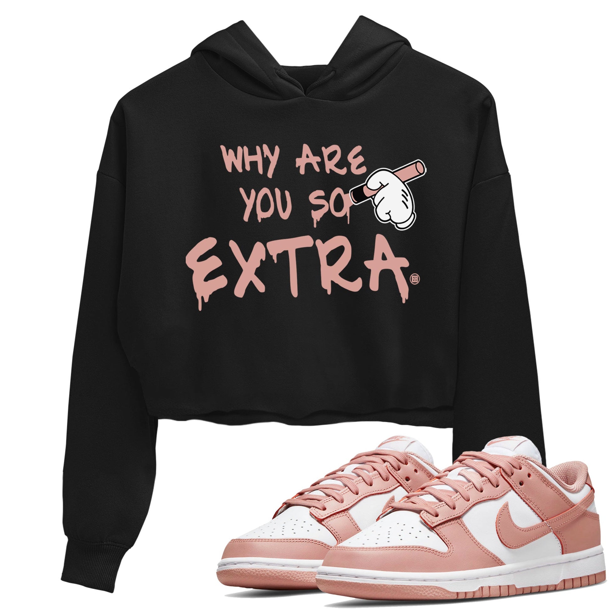 Dunks Low Rose Whisper shirt to match jordans Why Are You So Extra sneaker tees Dunk Rose Whisper SNRT Sneaker Release Tees Black 1 Crop T-Shirt