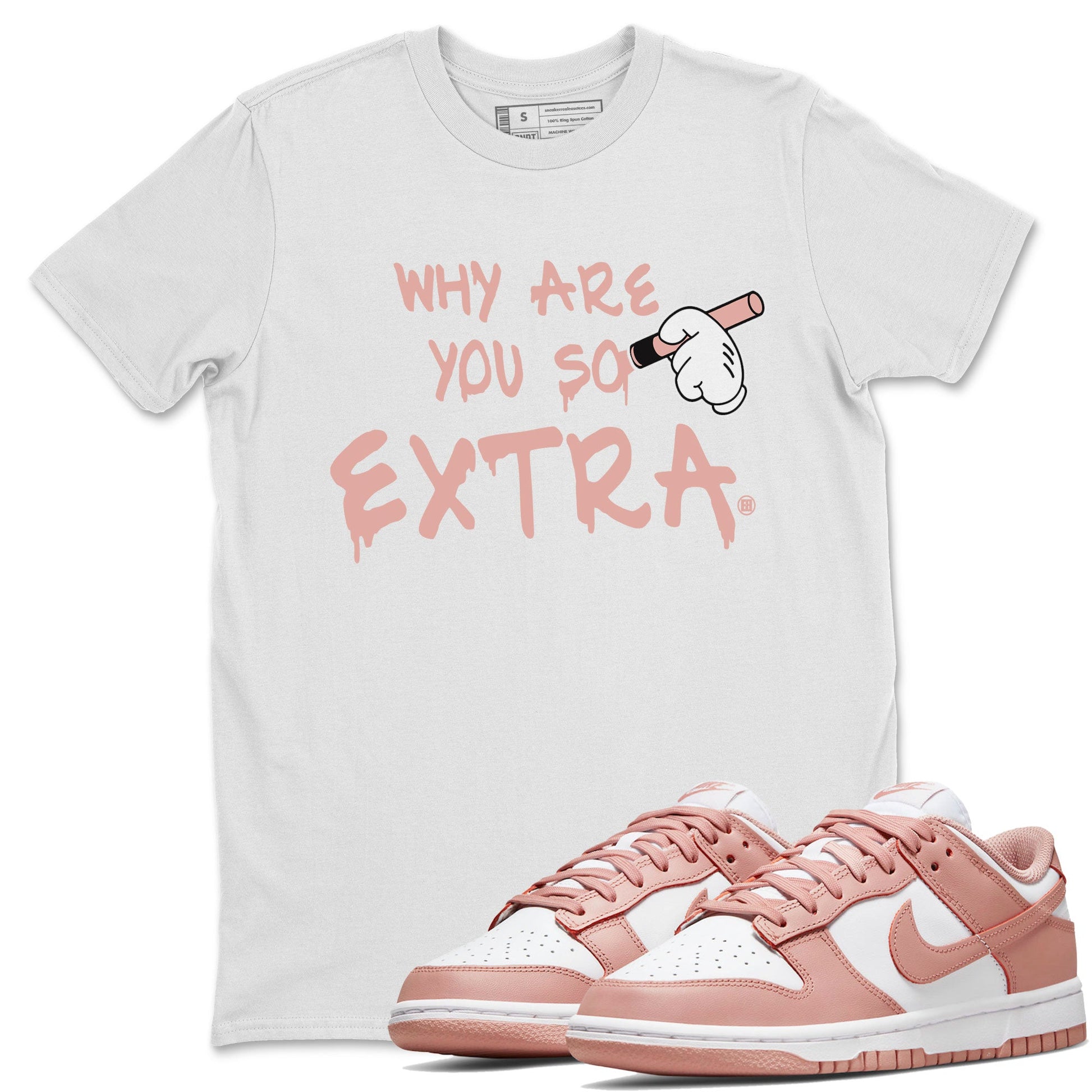 Dunks Low Rose Whisper shirt to match jordans Why Are You So Extra sneaker tees Dunk Rose Whisper SNRT Sneaker Release Tees Unisex White 1 T-Shirt