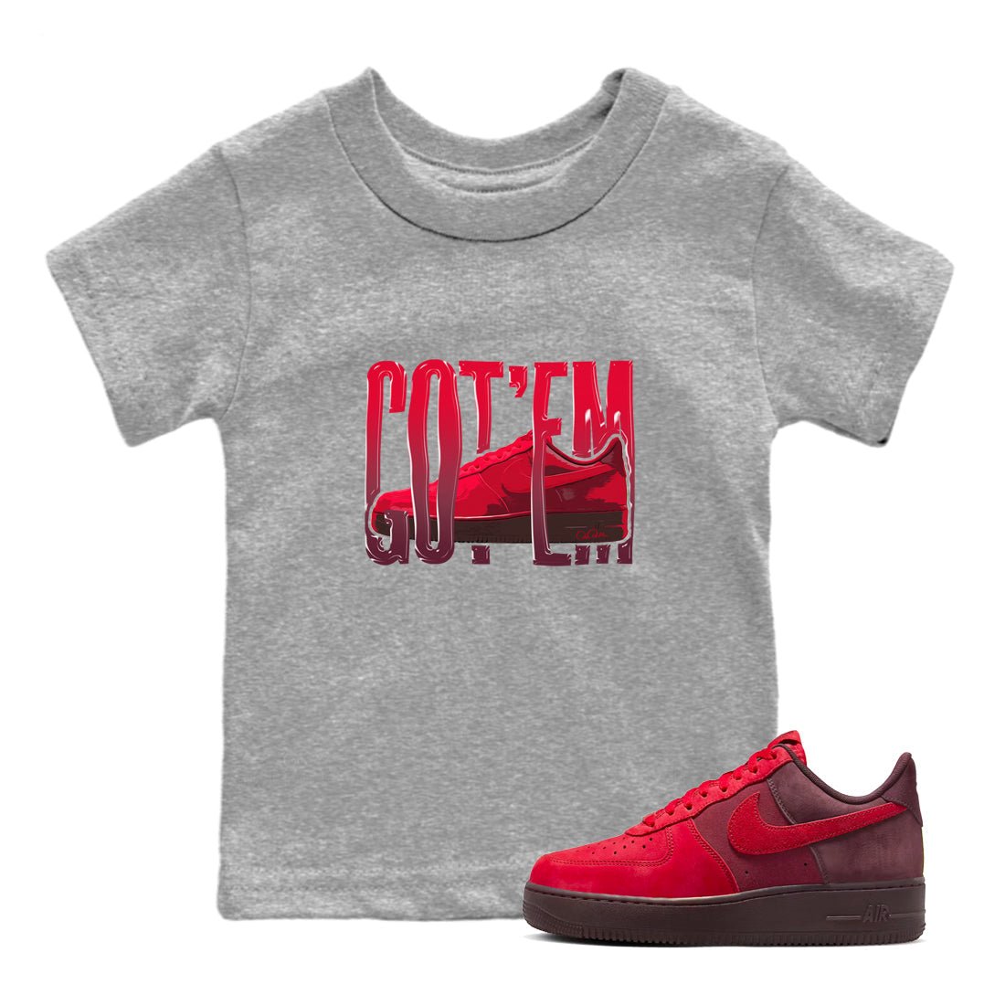 Air Force 1 Layers of Love shirt to match jordans Wiggling Gotem sneaker tees af1 Layers of Love SNRT sneaker release tees baby toddler Heather Grey 1 cotton Shirt