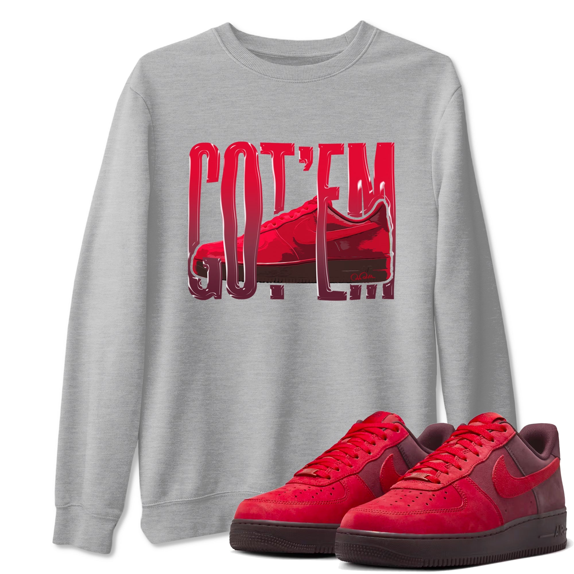 Air Force 1 Layers of Love shirt to match jordans Wiggling Gotem sneaker tees af1 Layers of Love SNRT Sneaker Release Tees unisex cotton Heather Grey 1 crew neck shirt