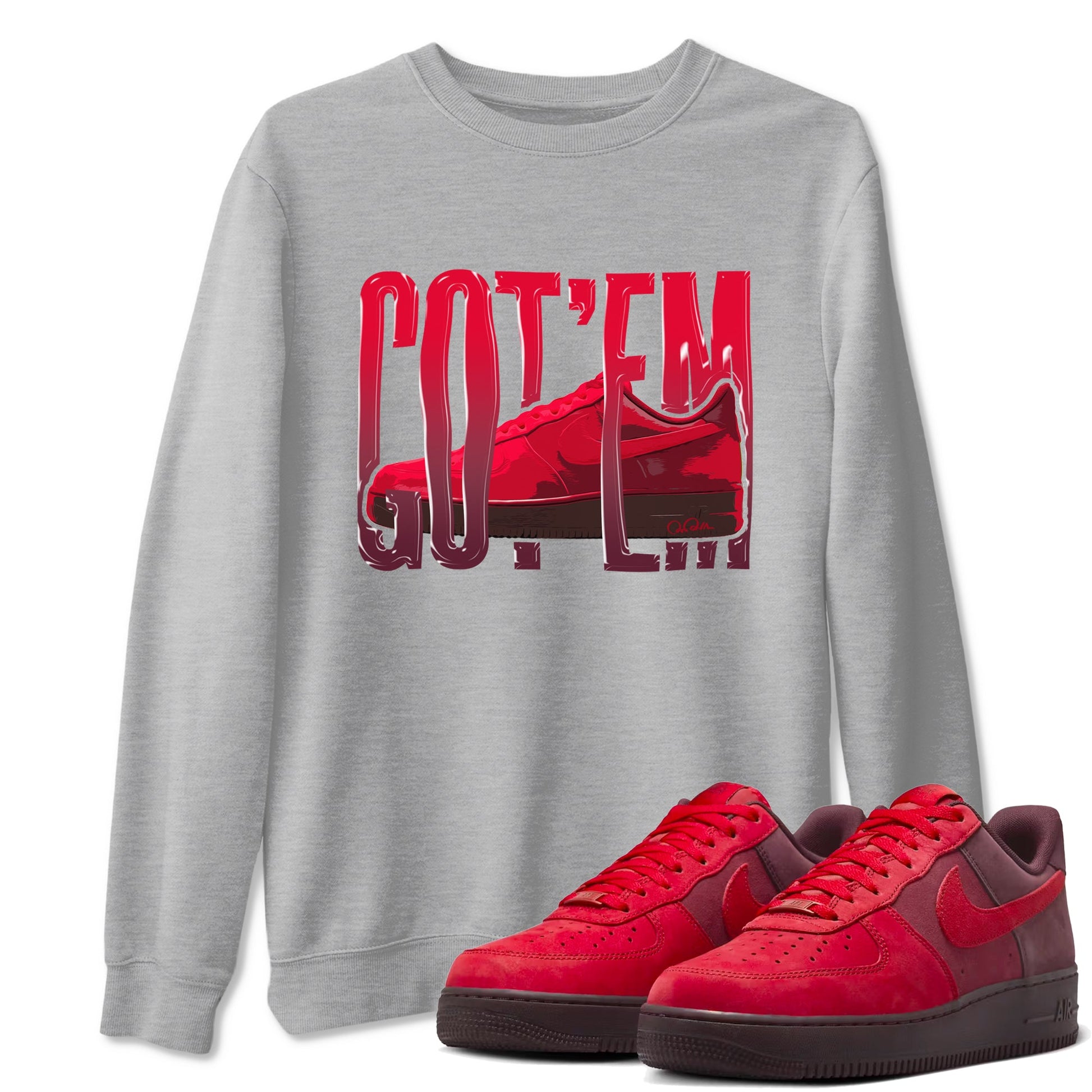 Air Force 1 Layers of Love shirt to match jordans Wiggling Gotem sneaker tees af1 Layers of Love SNRT Sneaker Release Tees unisex cotton Heather Grey 1 crew neck shirt