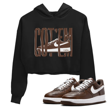 Air Force Low Chocolate shirt to match jordans Wiggling Gotem sneaker tees chocolate Nike Air Force Low Chocolate SNRT Sneaker Release Tees Black 1 Crop T-Shirt