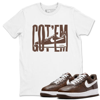 Air Force Low Chocolate shirt to match jordans Wiggling Gotem sneaker tees chocolate Nike Air Force Low Chocolate SNRT Sneaker Release Tees Unisex White 1 T-Shirt