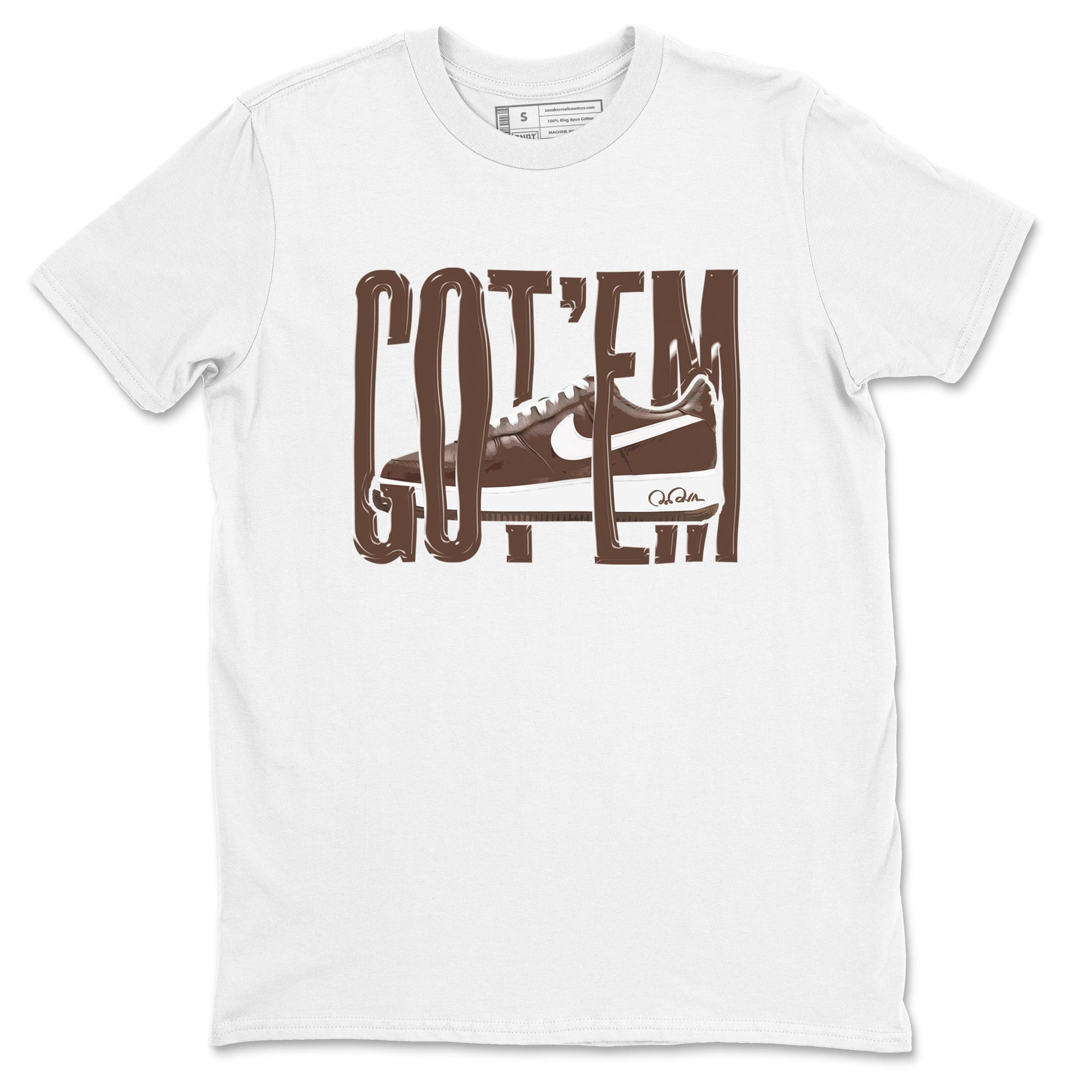 Air Force Low Chocolate shirt to match jordans Wiggling Gotem sneaker tees chocolate Nike Air Force Low Chocolate SNRT Sneaker Release Tees Unisex White 2 T-Shirt