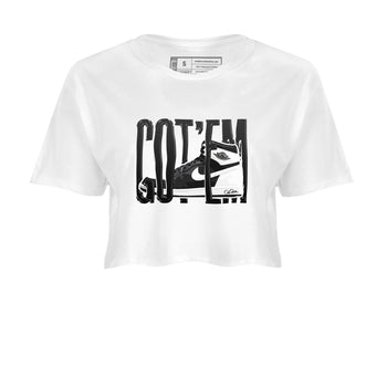 1s Black White shirt to match jordans Wiggling Gotem sneaker tees Air Jordan 1 High OG Black White SNRT Sneaker Release Tees White 2 crop length shirt