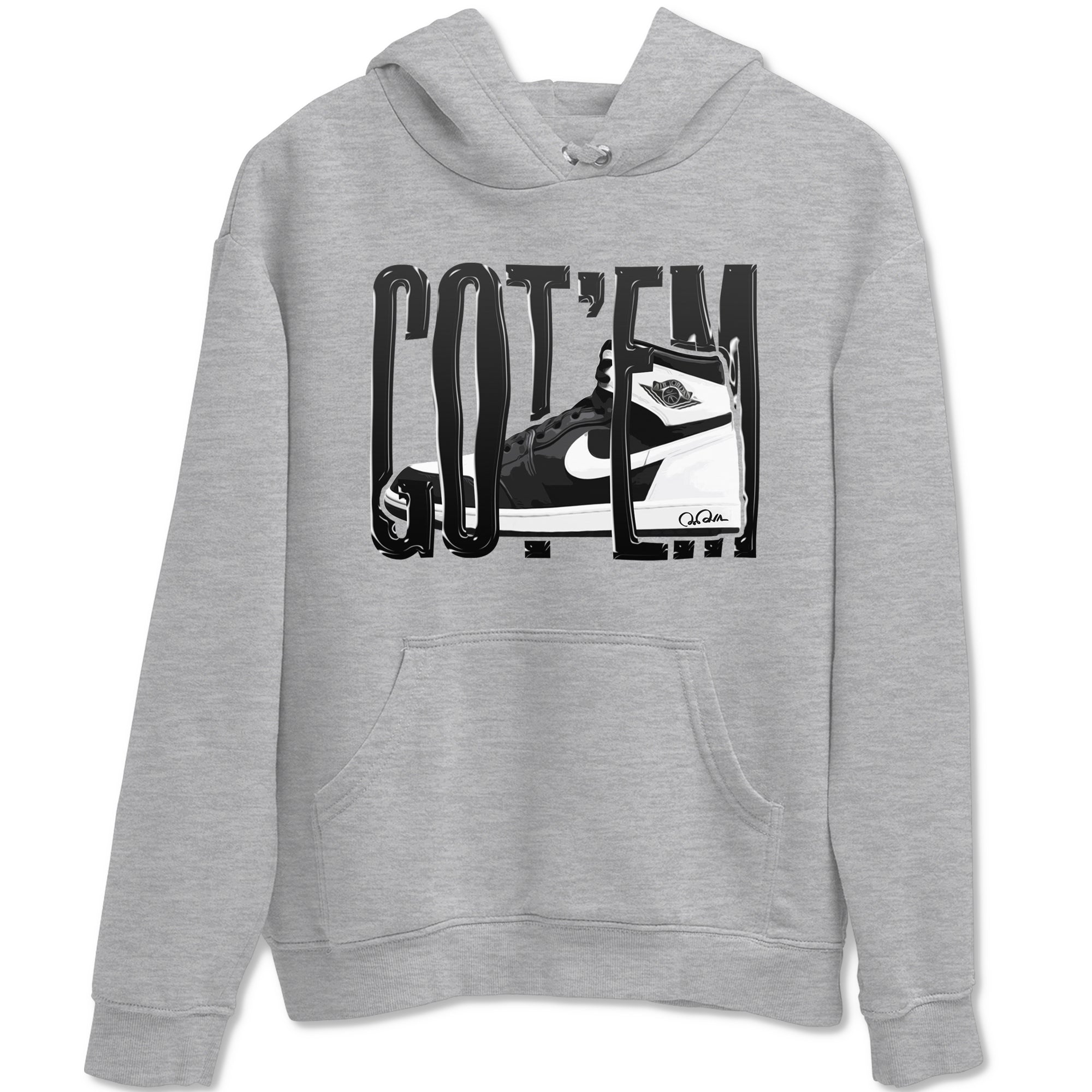 1s Black White shirt to match jordans Wiggling Gotem sneaker tees Air Jordan 1 High OG Black White SNRT Sneaker Release Tees unisex cotton Heather Grey 2 crew neck shirt