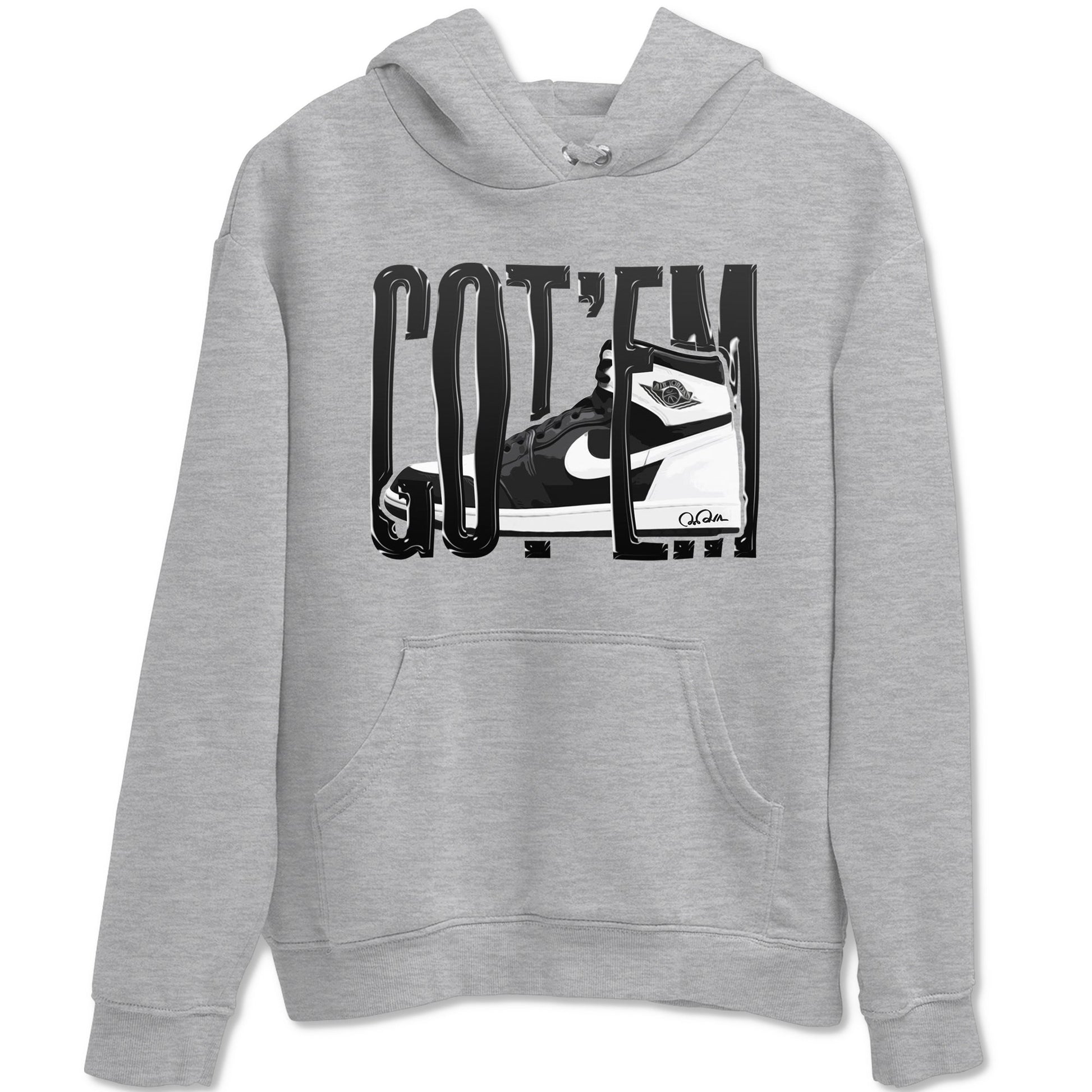 1s Black White shirt to match jordans Wiggling Gotem sneaker tees Air Jordan 1 High OG Black White SNRT Sneaker Release Tees unisex cotton Heather Grey 2 crew neck shirt