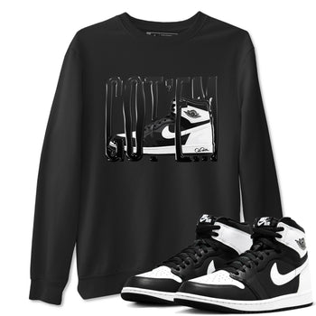1s Black White shirt to match jordans Wiggling Gotem sneaker tees Air Jordan 1 High OG Black White SNRT Sneaker Release Tees unisex cotton Black 1 crew neck shirt