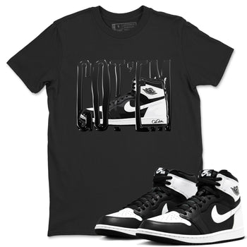 1s Black White shirt to match jordans Wiggling Gotem sneaker tees Air Jordan 1 High OG Black White SNRT Sneaker Release Tees unisex cotton Black 1 crew neck shirt