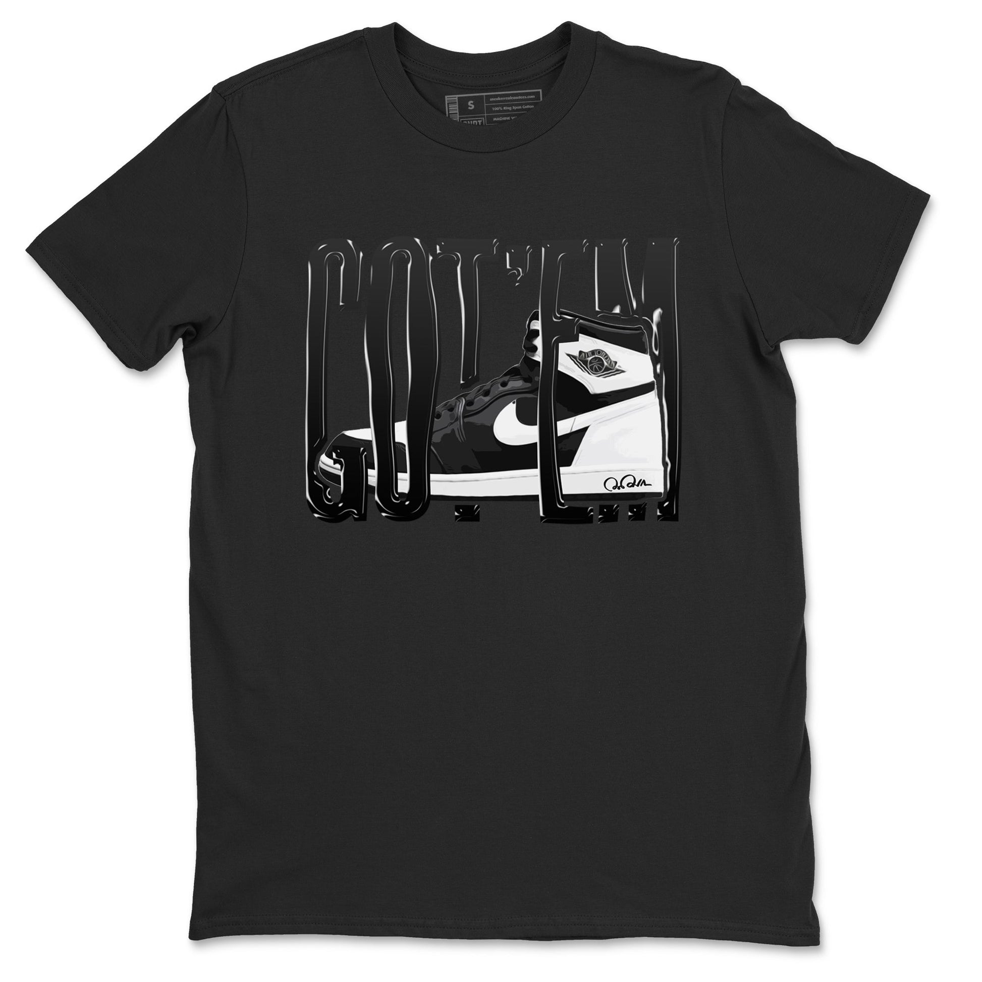 1s Black White shirt to match jordans Wiggling Gotem sneaker tees Air Jordan 1 High OG Black White SNRT Sneaker Release Tees unisex cotton Black 2 crew neck shirt