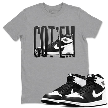 1s Black White shirt to match jordans Wiggling Gotem sneaker tees Air Jordan 1 High OG Black White SNRT Sneaker Release Tees unisex cotton Heather Grey 1 crew neck shirt