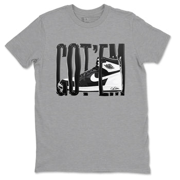 1s Black White shirt to match jordans Wiggling Gotem sneaker tees Air Jordan 1 High OG Black White SNRT Sneaker Release Tees unisex cotton Heather Grey 2 crew neck shirt