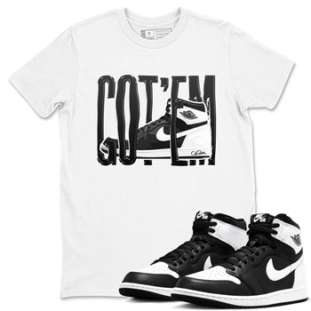 1s Black White shirt to match jordans Wiggling Gotem sneaker tees Air Jordan 1 High OG Black White SNRT Sneaker Release Tees unisex cotton White 1 crew neck shirt