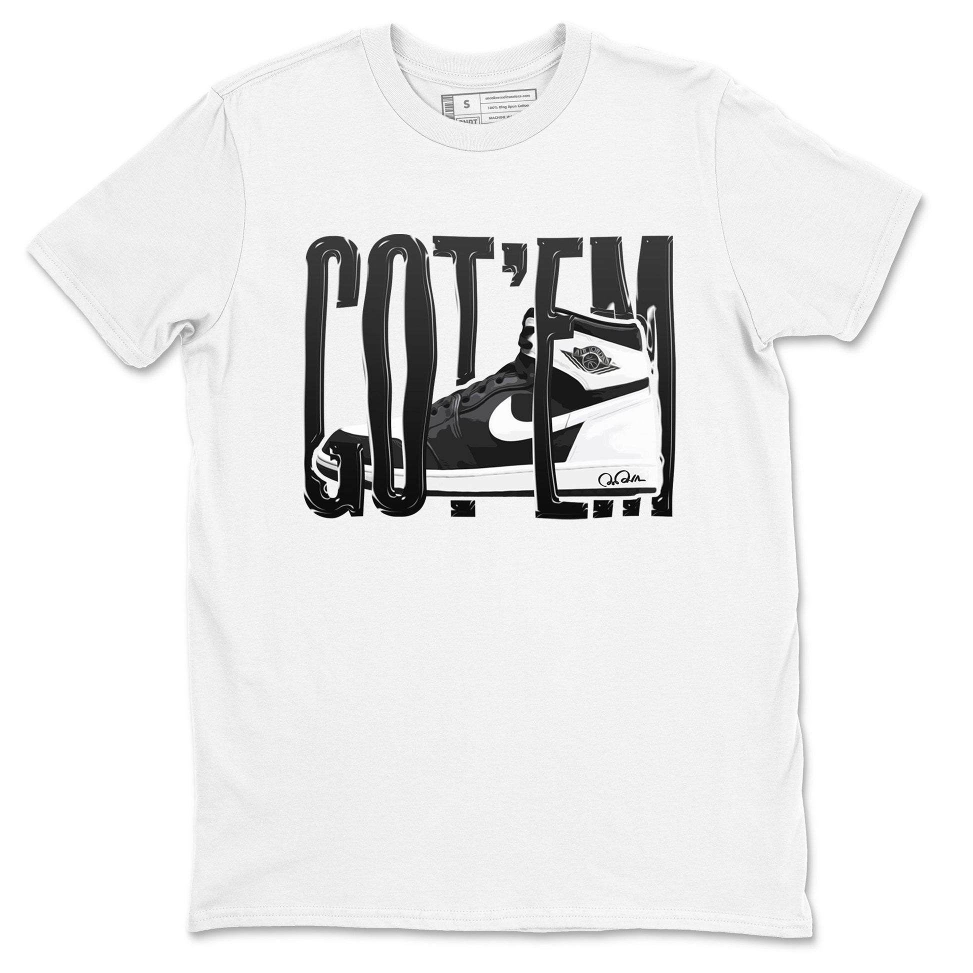 1s Black White shirt to match jordans Wiggling Gotem sneaker tees Air Jordan 1 High OG Black White SNRT Sneaker Release Tees unisex cotton White 2 crew neck shirt